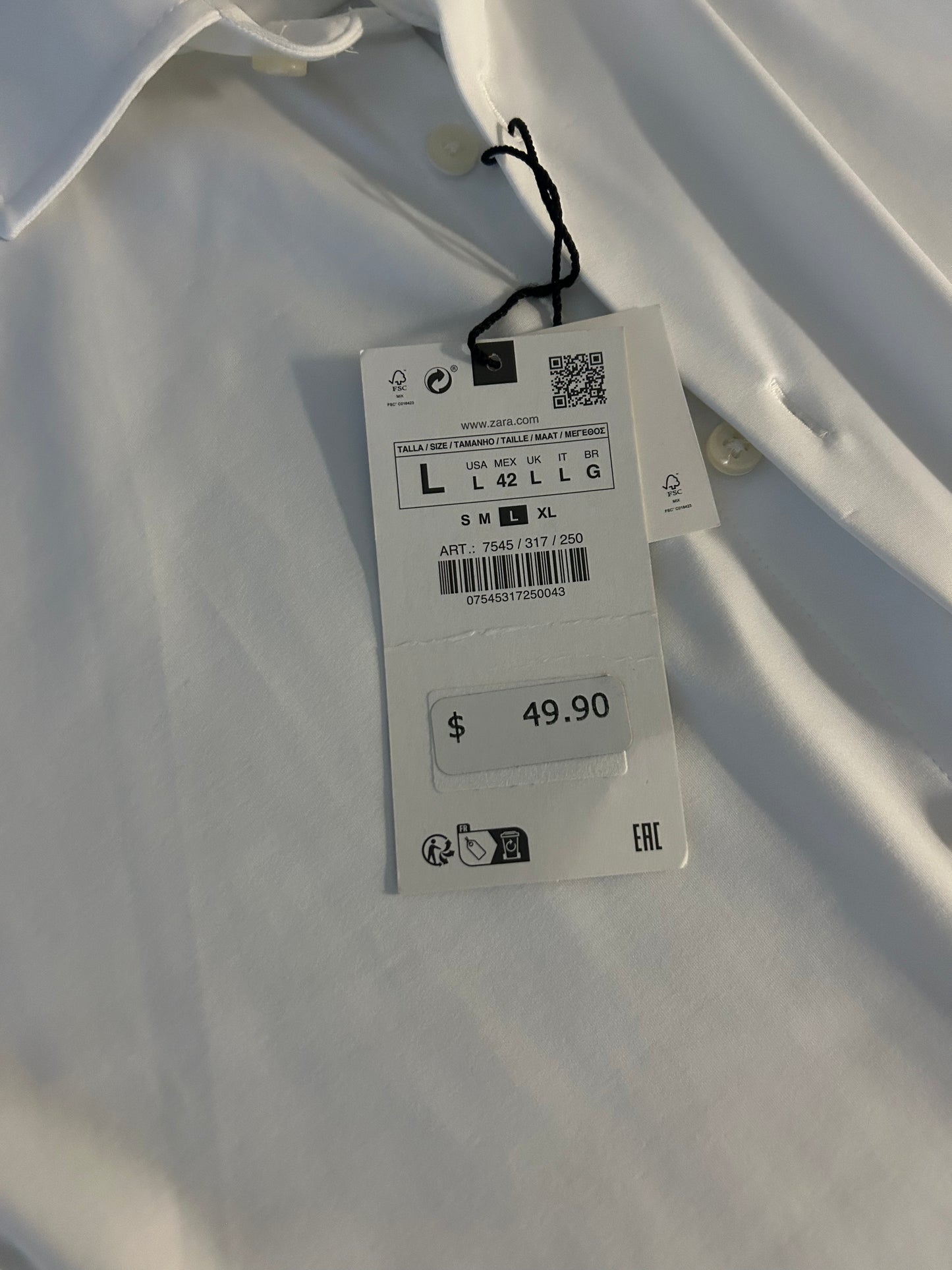 Zara mens shirt